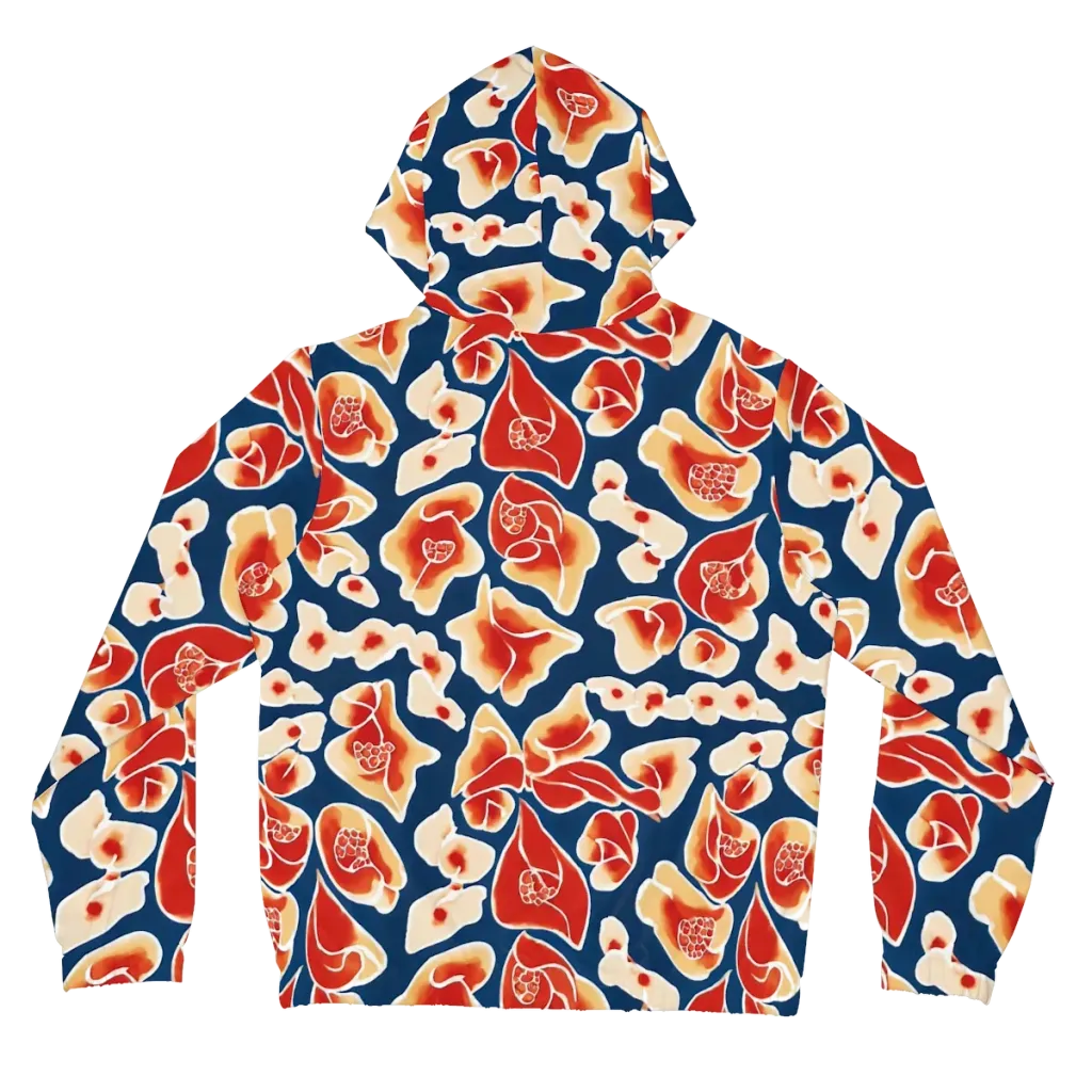 Navy Bloom on Women's Full-Zip Hoodie — Back