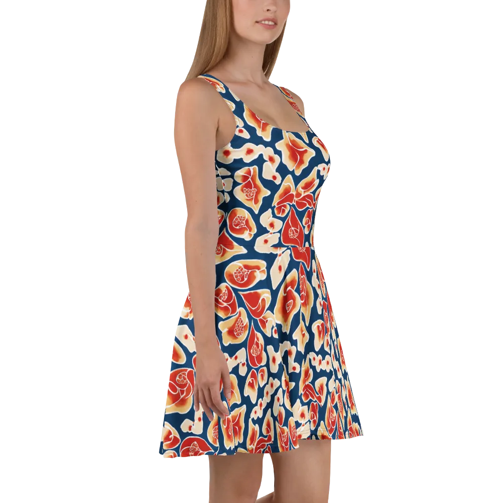 Navy Bloom on Skater Dress — Right