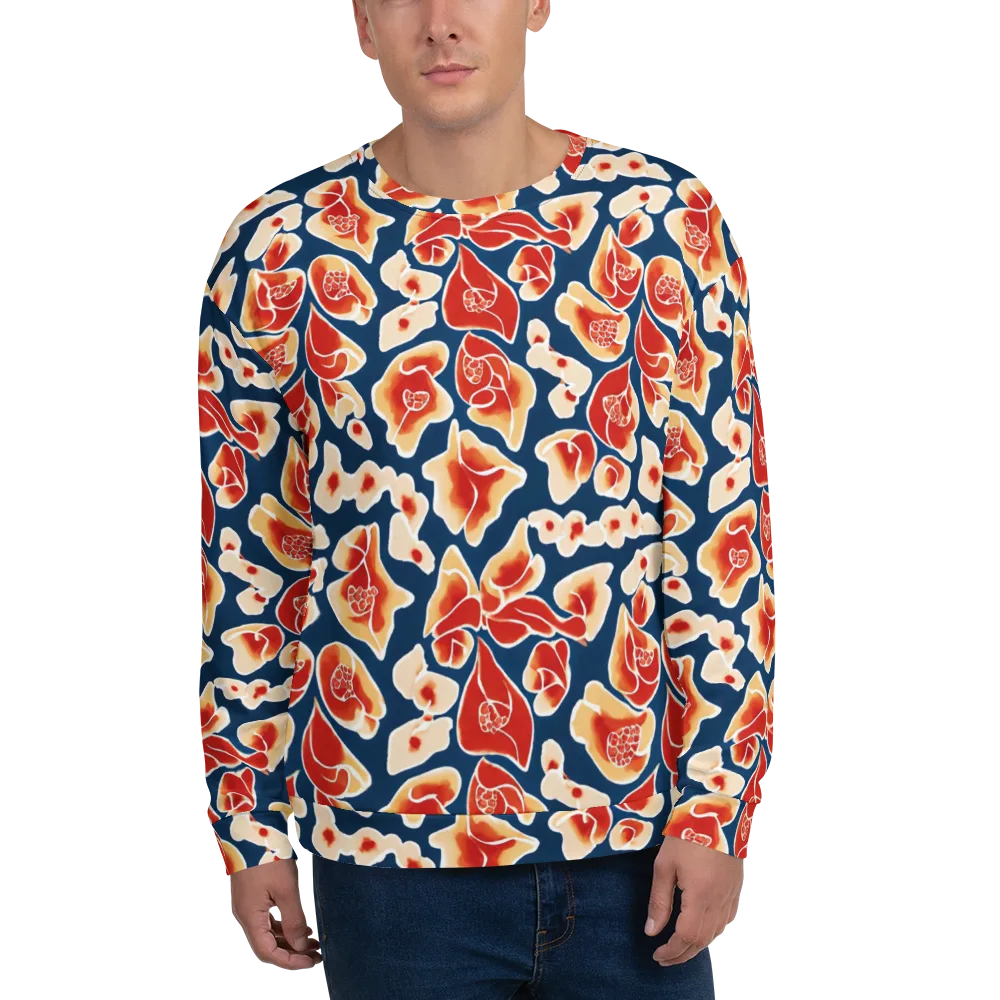 Navy Bloom on Sweatshirt — Front