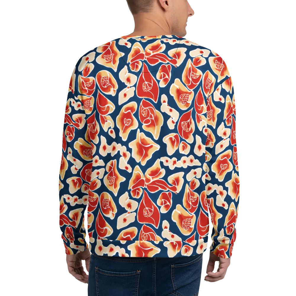 Navy Bloom on Sweatshirt — Back