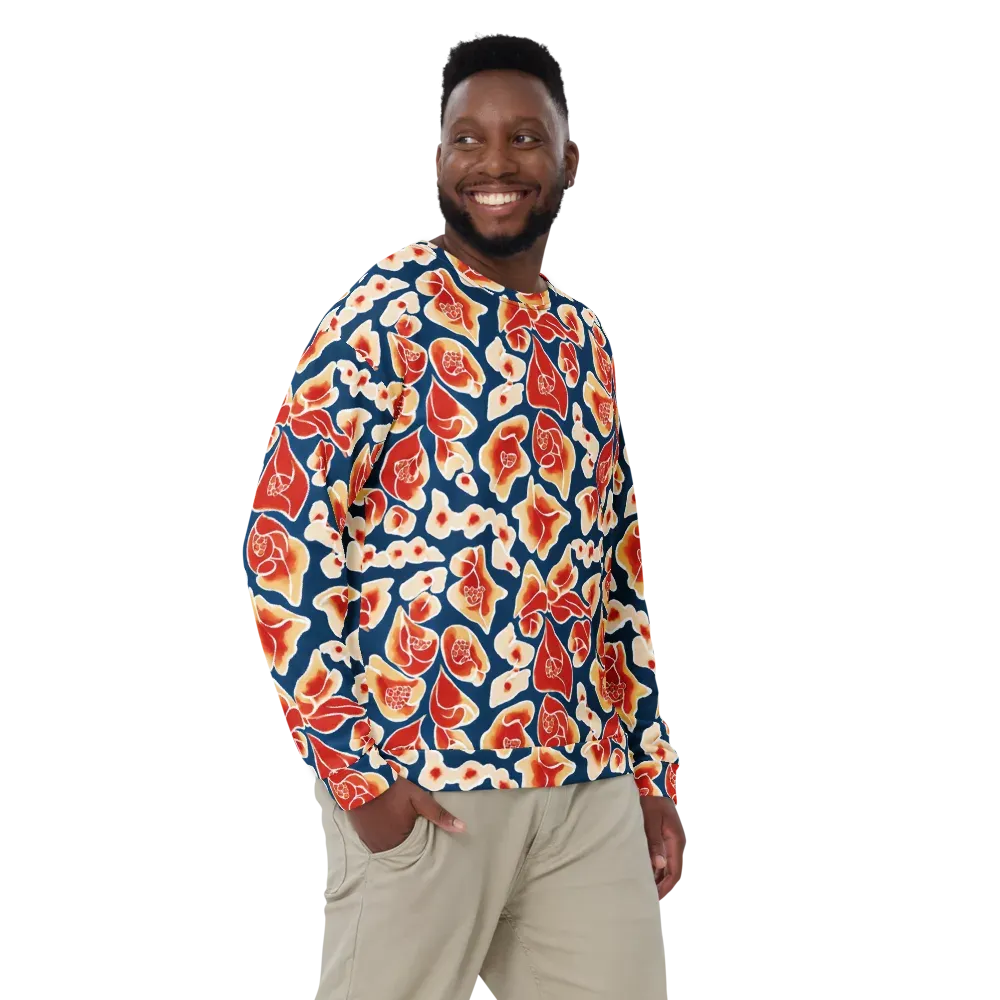 Navy Bloom on Sweatshirt — Front