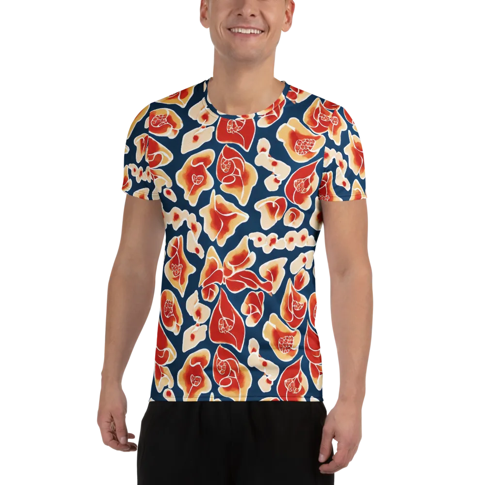 Navy Bloom on Men's Athletic T-Shirt — Front