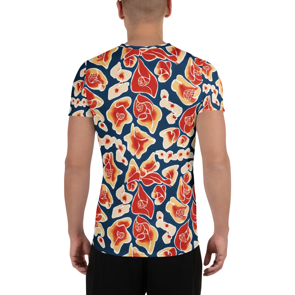 Navy Bloom on Men's Athletic T-Shirt — Back