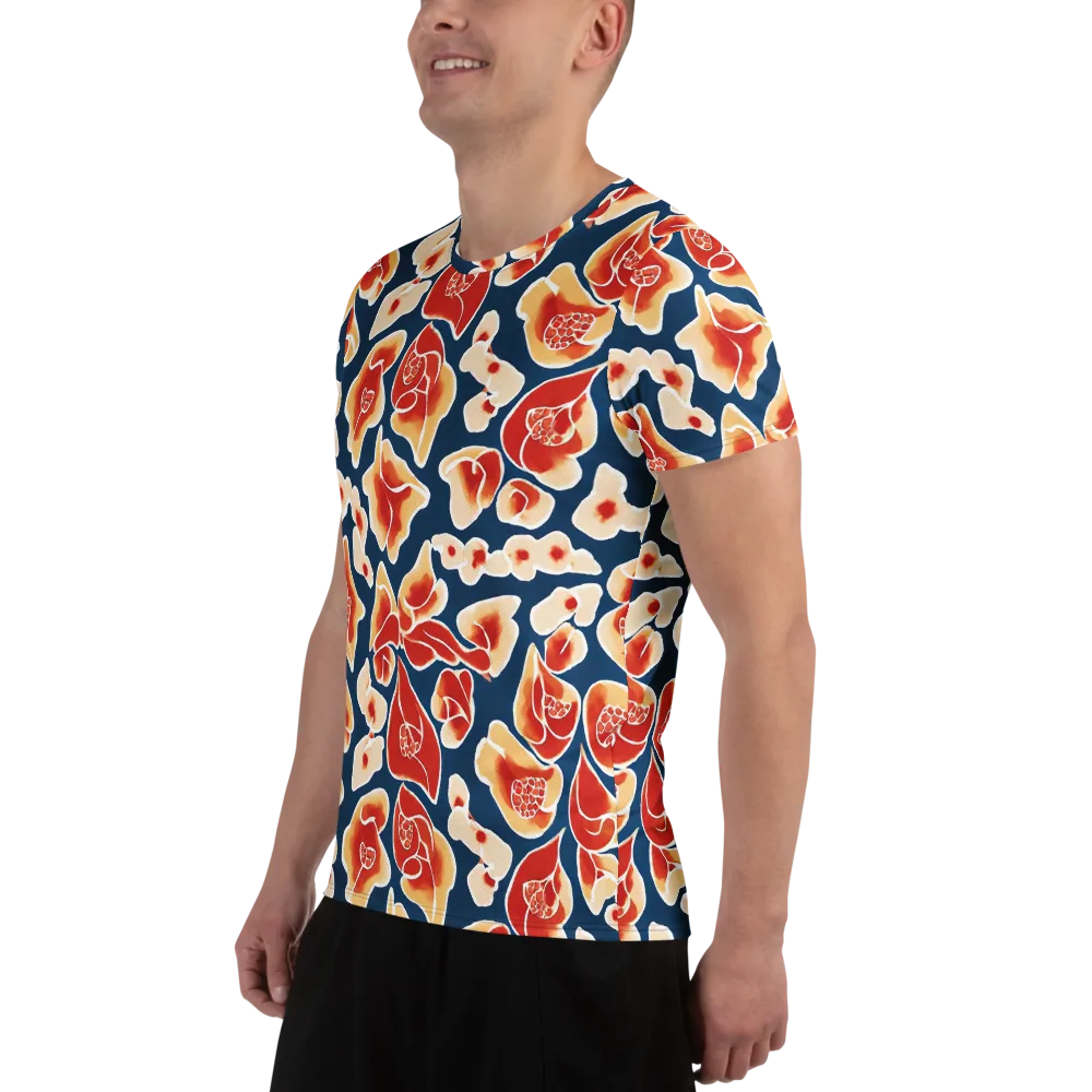 Navy Bloom on Men's Athletic T-Shirt — Left