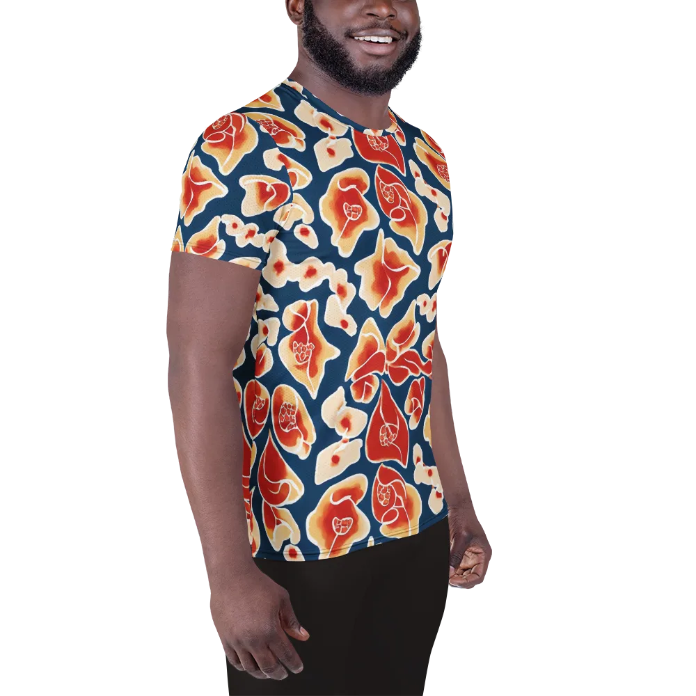 Navy Bloom on Men's Athletic T-Shirt — Right