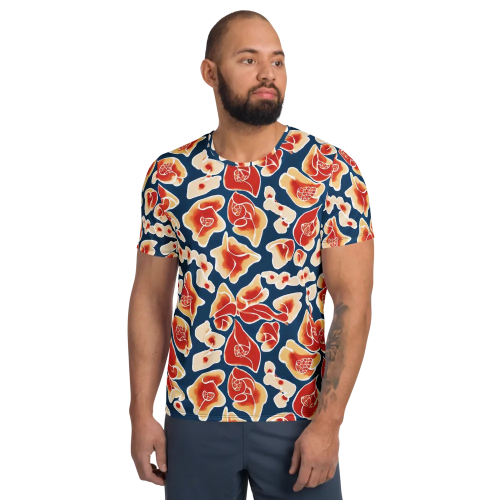 Navy Bloom on Men's Athletic T-Shirt — Front