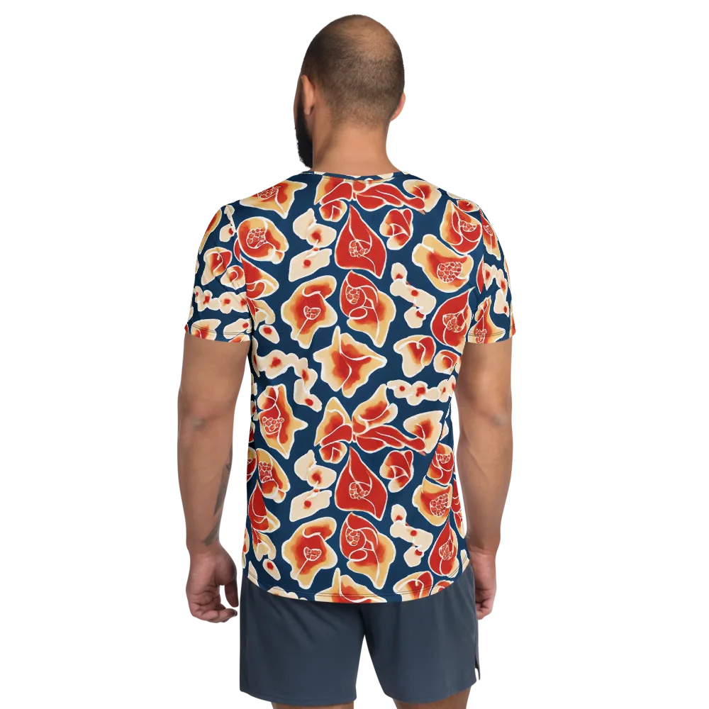 Navy Bloom on Men's Athletic T-Shirt — Back