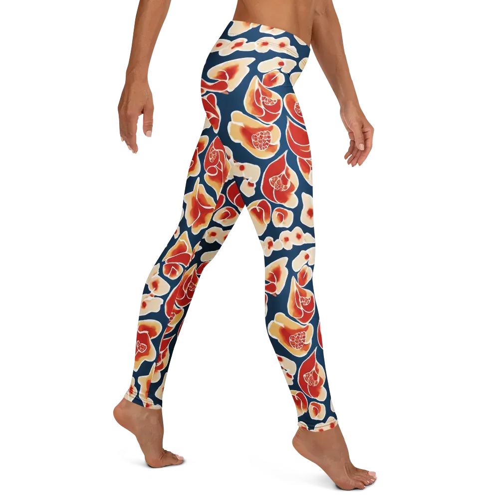 Navy Bloom on Leggings — Right