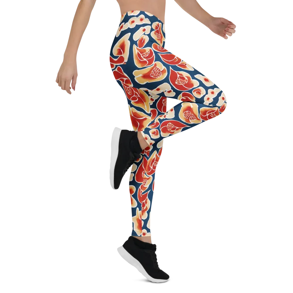 Navy Bloom on Leggings — Right