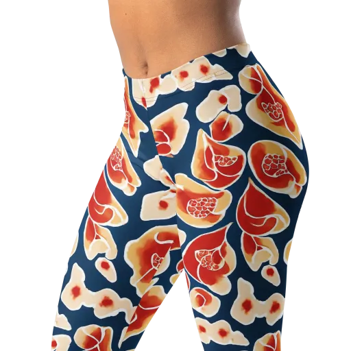 Navy Bloom on a Leggings