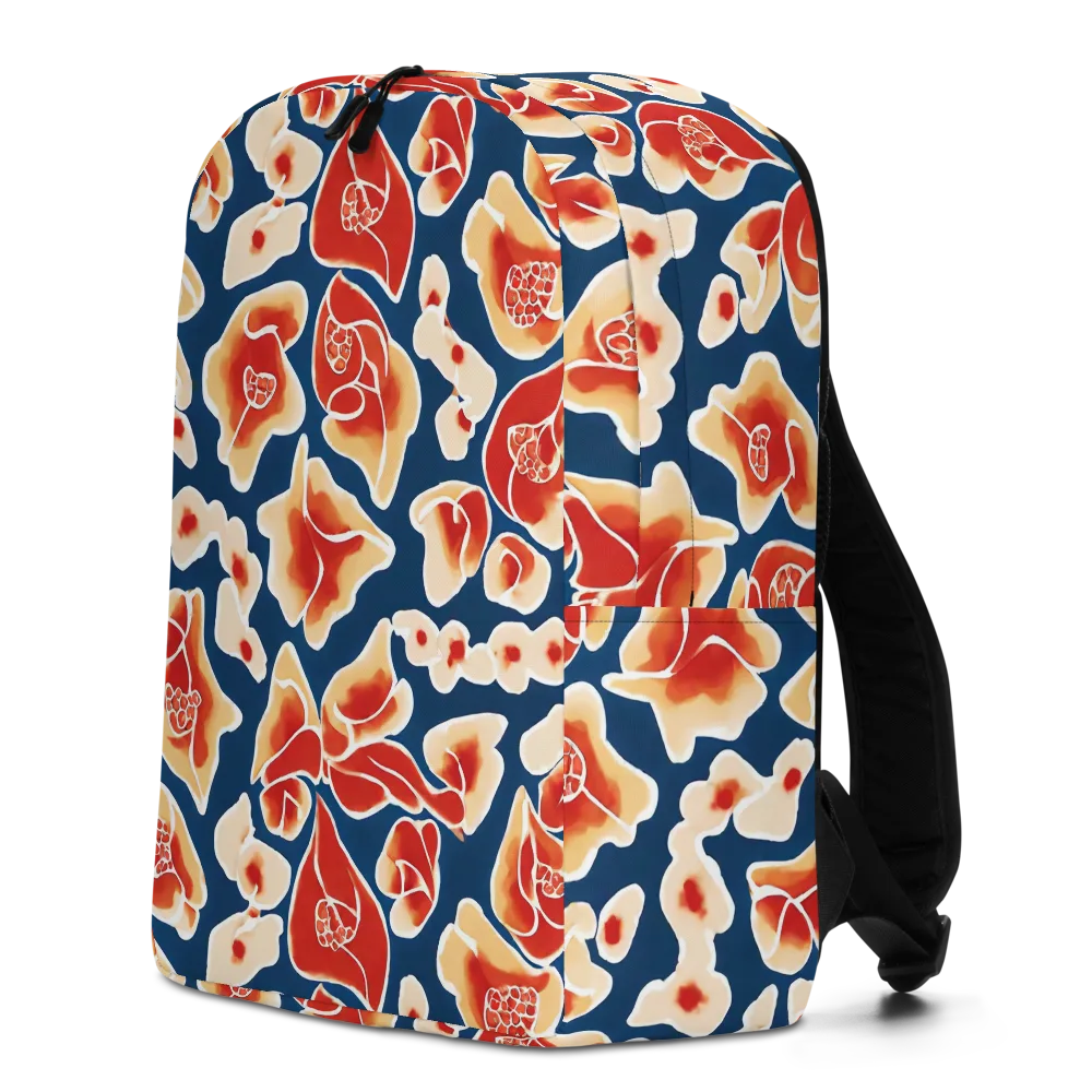 Navy Bloom on Minimalist Backpack — Left