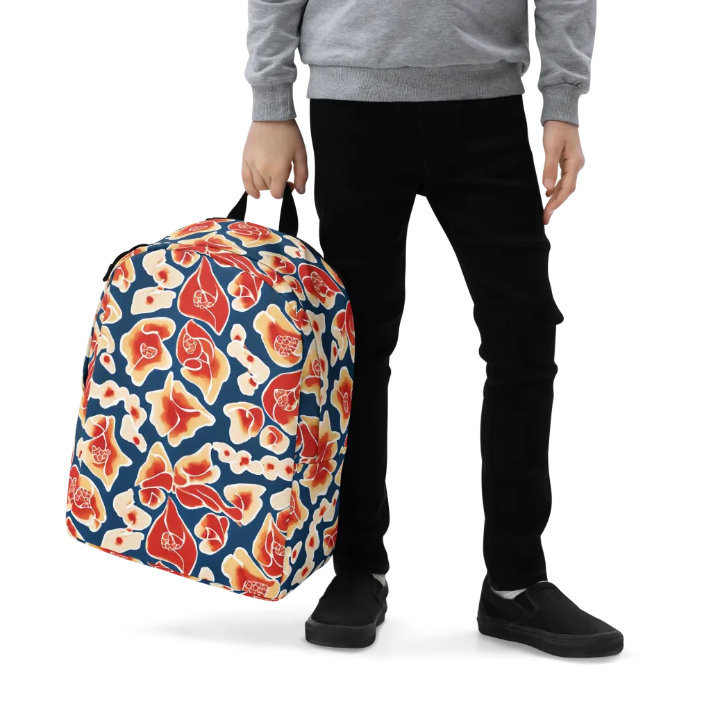 Navy Bloom on Minimalist Backpack — Zoomed-in