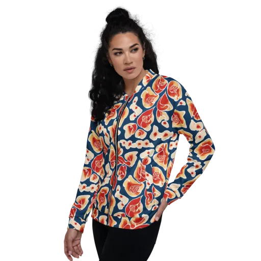Navy Bloom on a Bomber Jacket