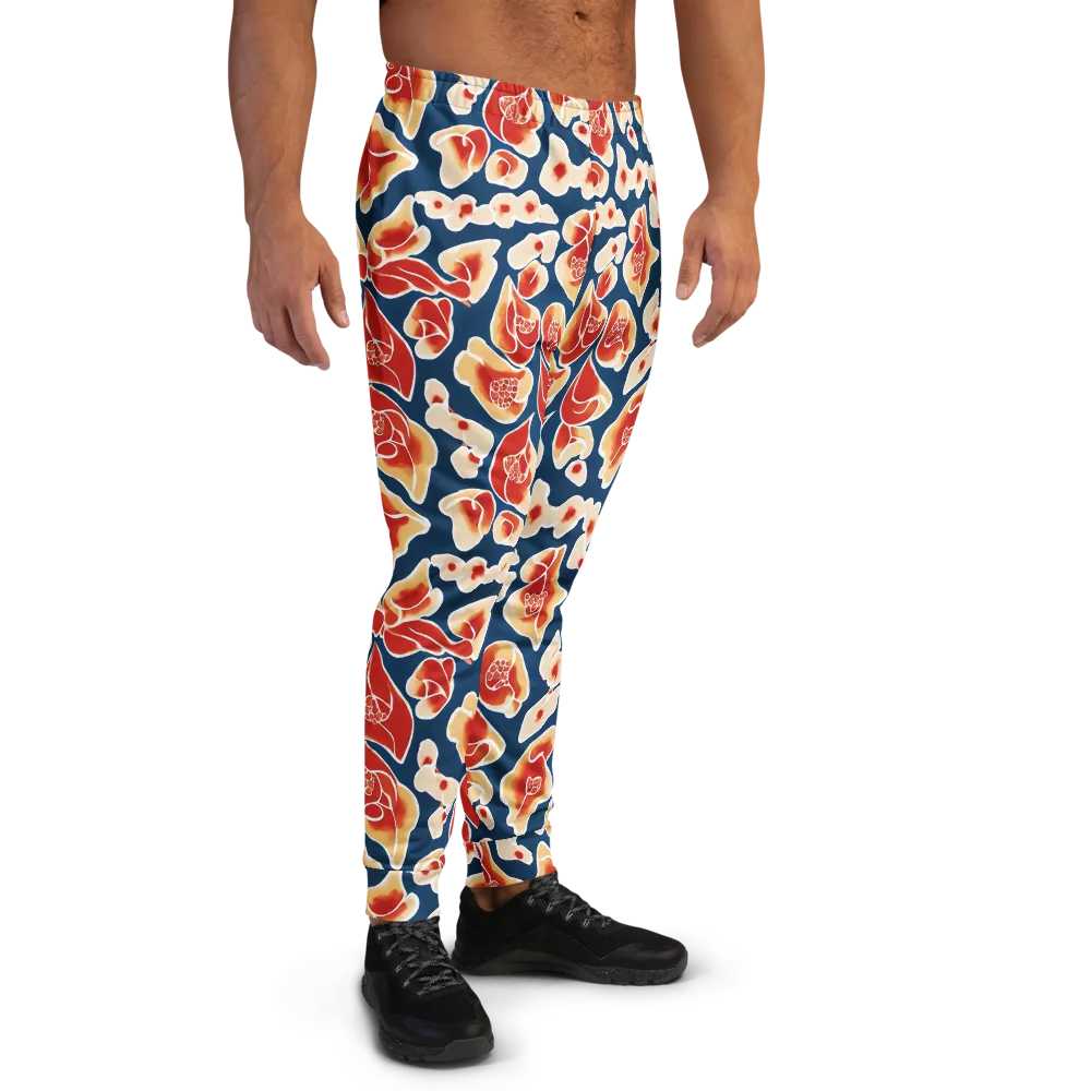 Navy Bloom on Men's Joggers — Right