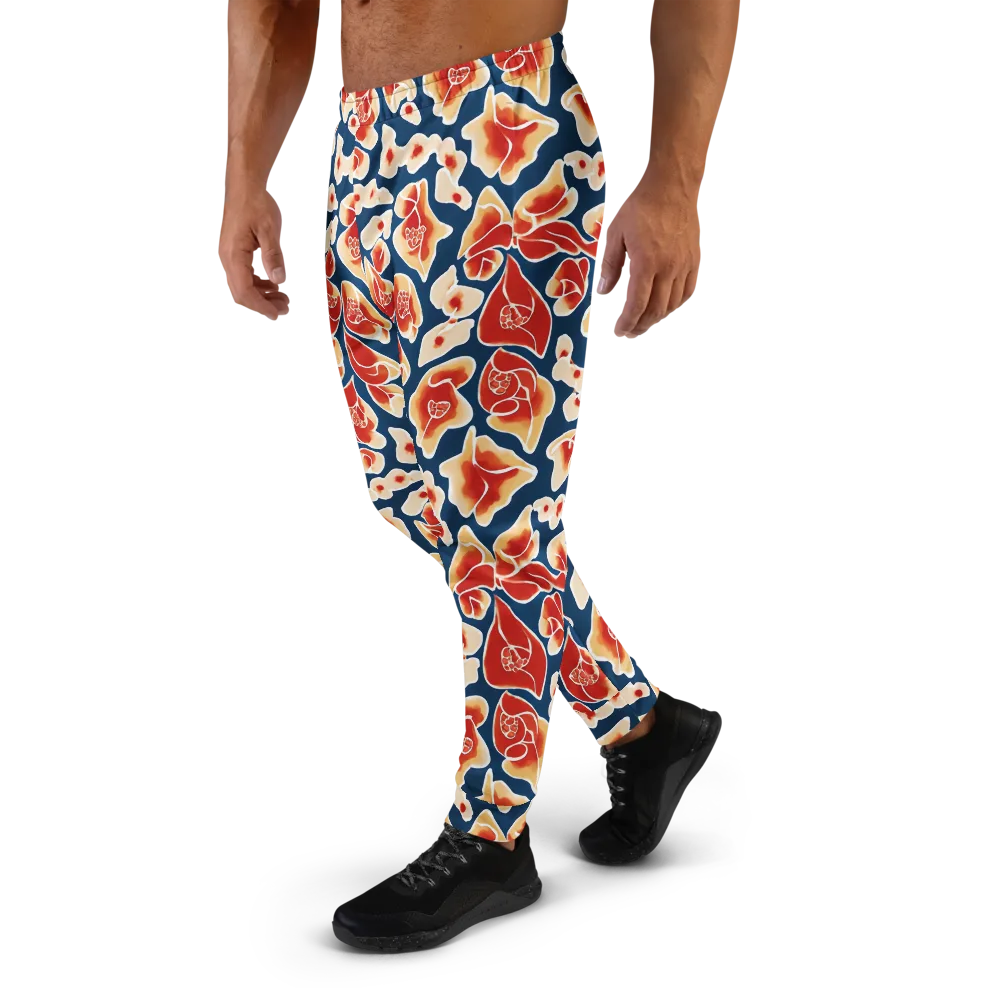 Navy Bloom on Men's Joggers — Left