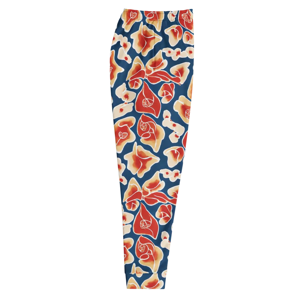 Navy Bloom on Men's Joggers — Right