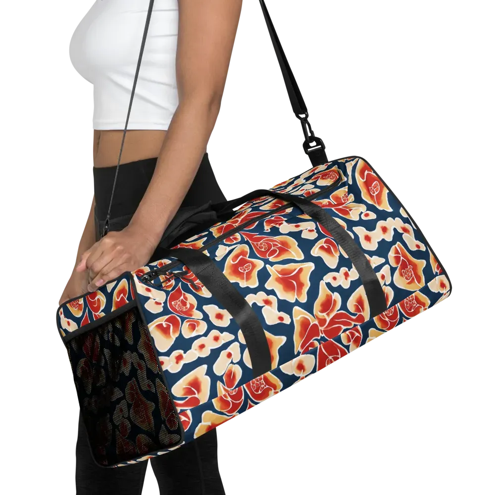 Navy Bloom on Duffle Bag — Front