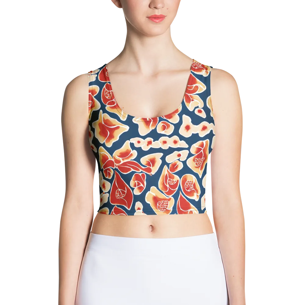 Navy Bloom on Crop Top — Front