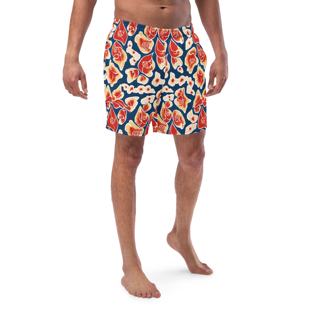 Navy Bloom on Swim Trunks — Front