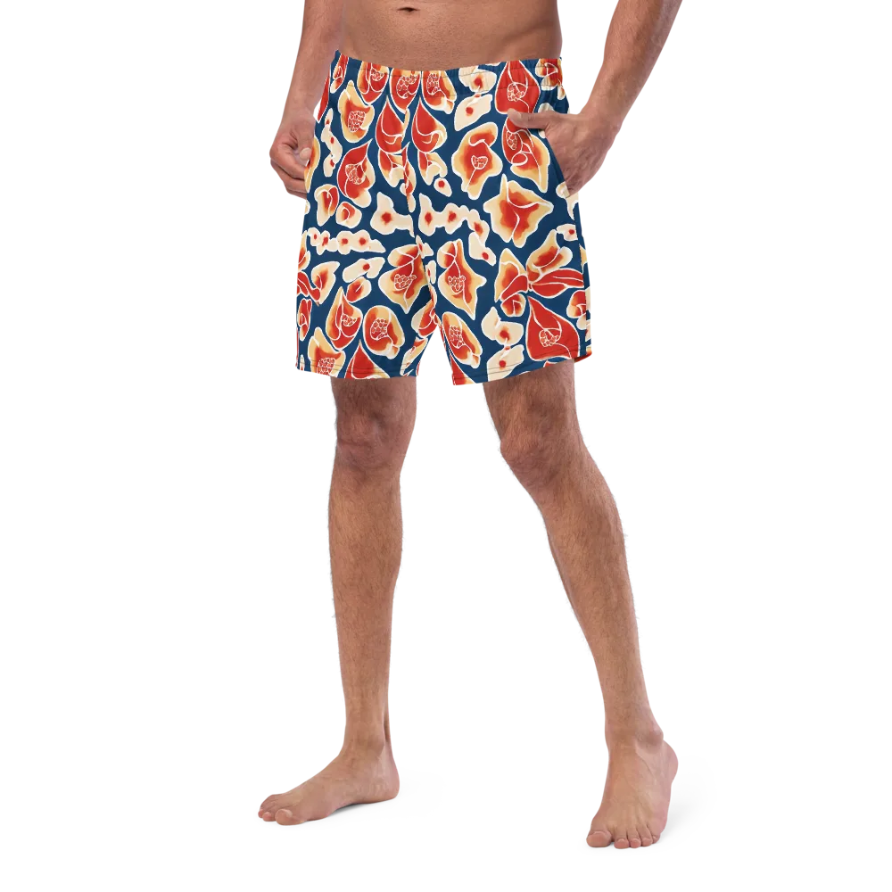 Navy Bloom on Swim Trunks — Left Front