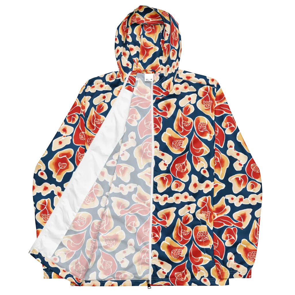 Navy Bloom on Men's Windbreaker — Front