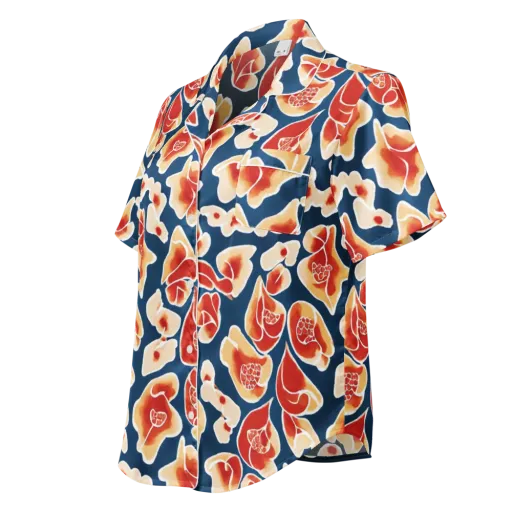 Navy Bloom on a Women's Short Sleeve Pajama Top