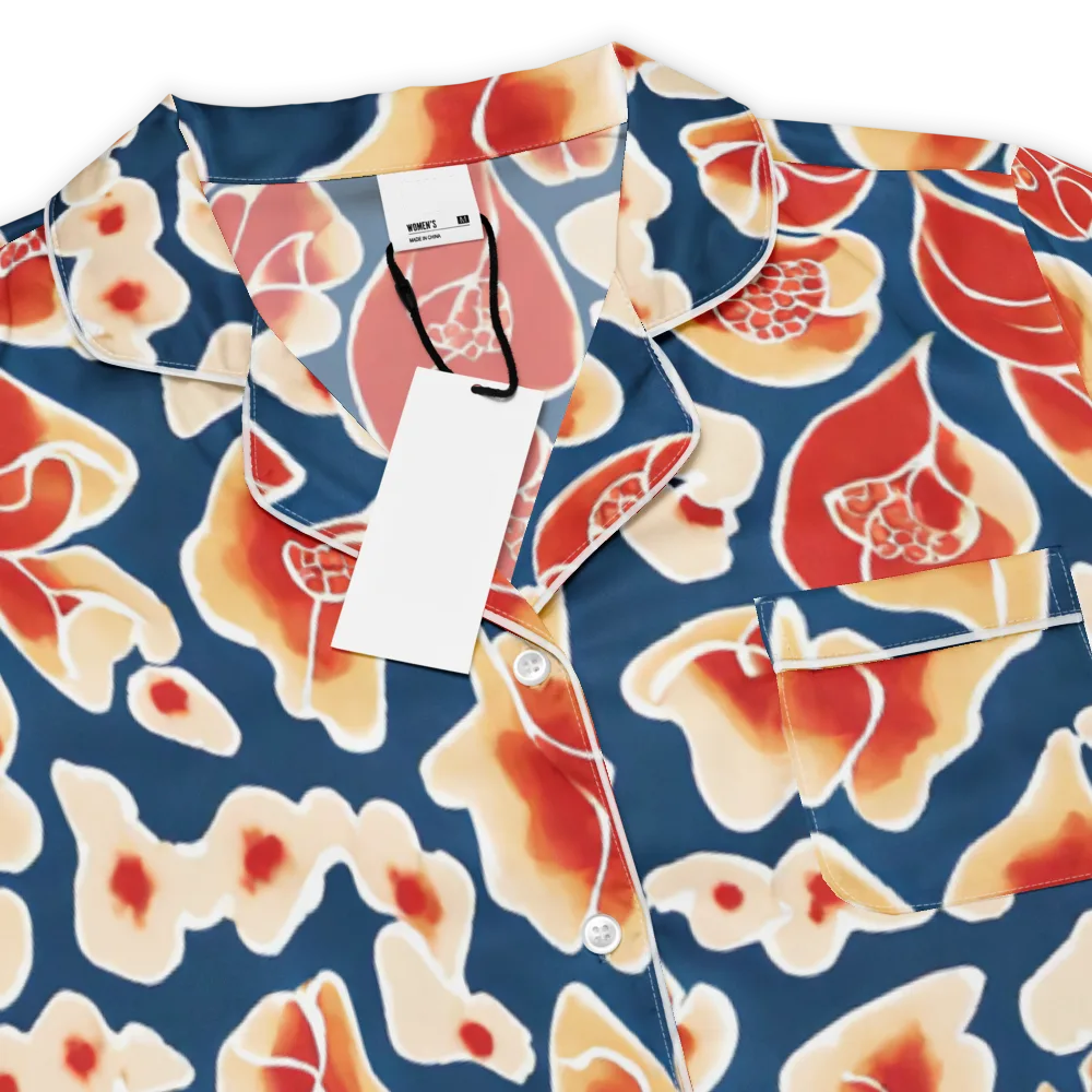 Navy Bloom on Women's Short Sleeve Pajama Top — Product details