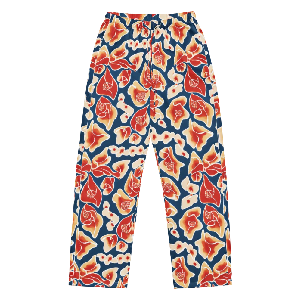 Navy Bloom on Women's Pajama Pants — Front