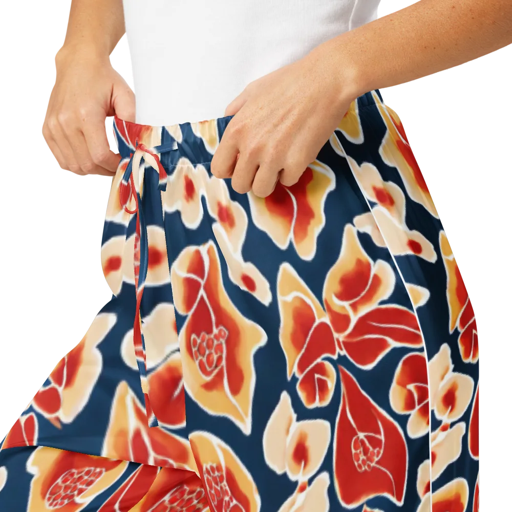 Navy Bloom on Women's Pajama Pants — Product details