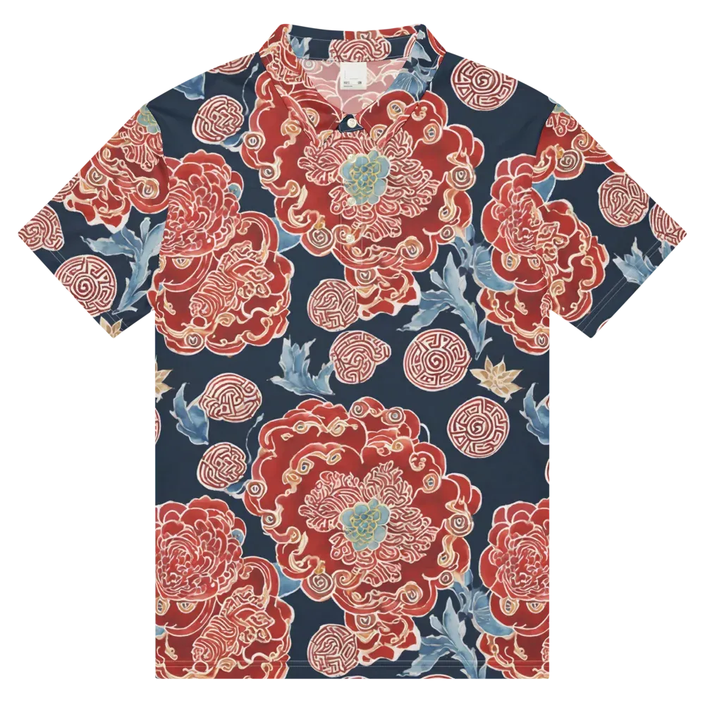 Crimson Labyrinth on Men's Slim Fit Polo Shirt — Front