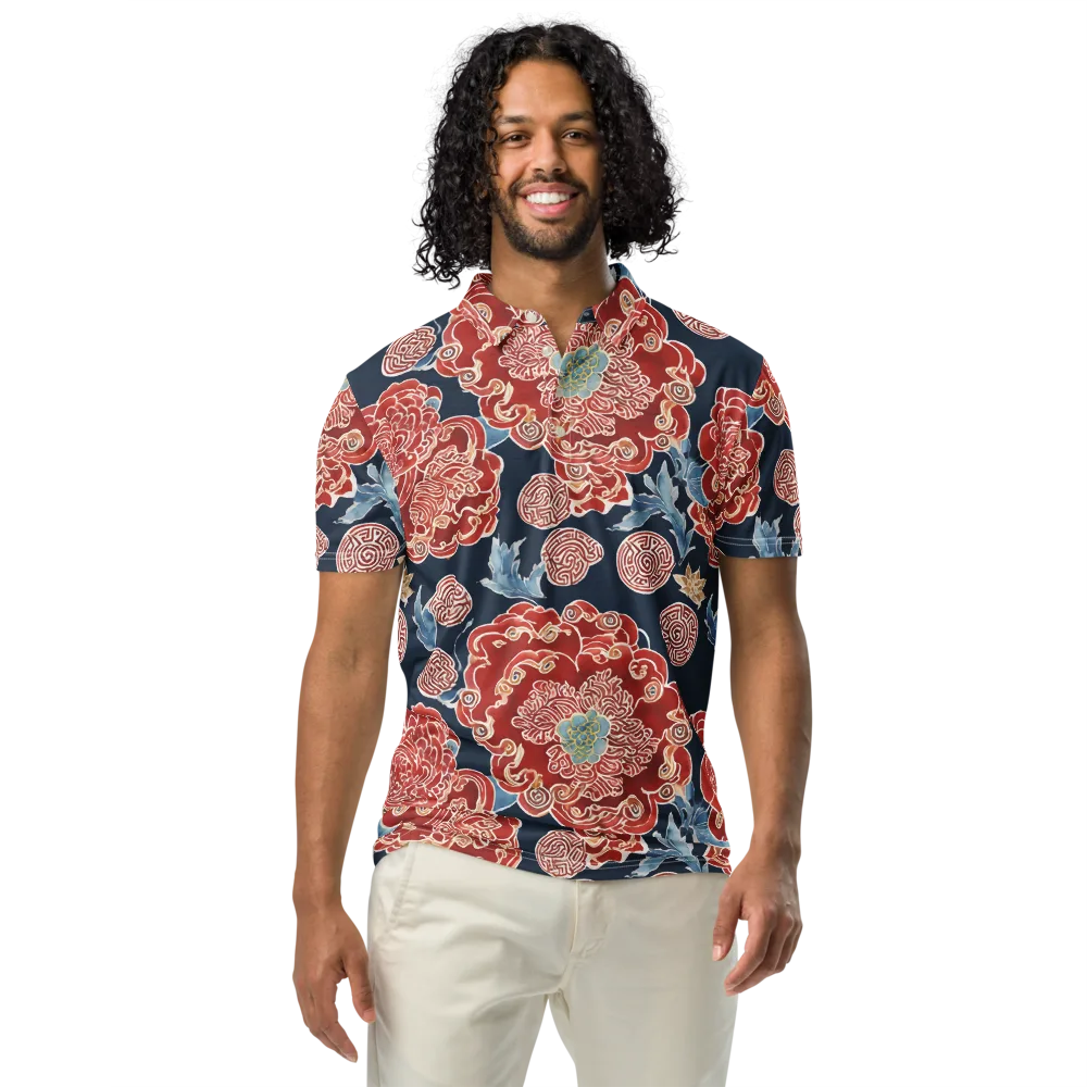 Crimson Labyrinth on Men's Slim Fit Polo Shirt — Front
