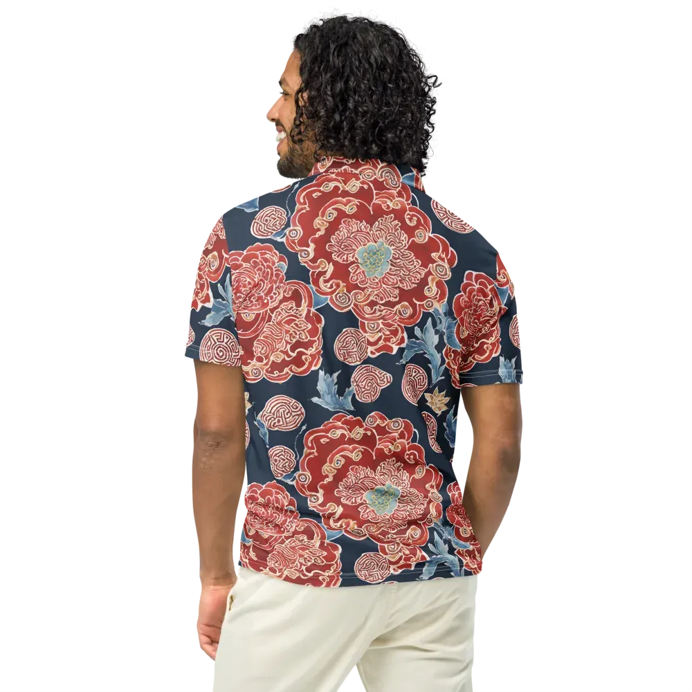 Crimson Labyrinth on Men's Slim Fit Polo Shirt — Back