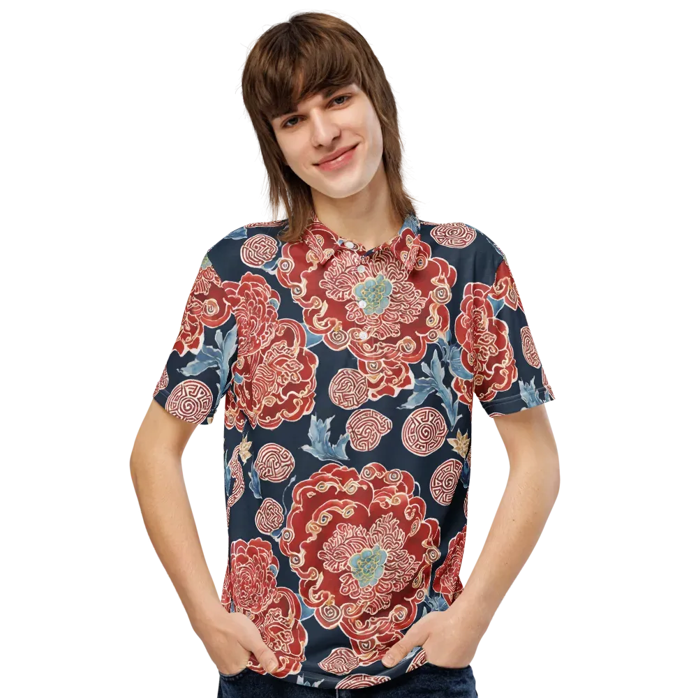Crimson Labyrinth on Men's Slim Fit Polo Shirt — Front