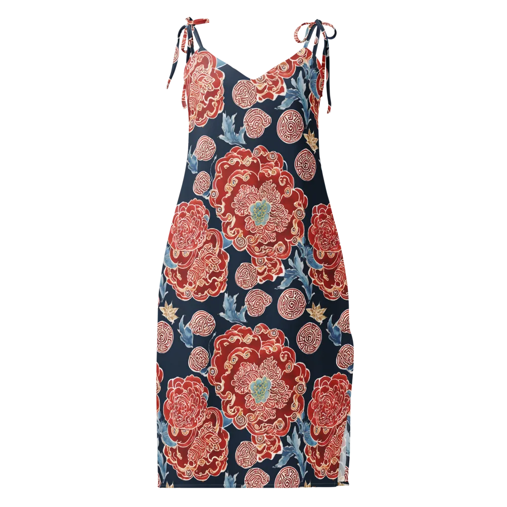 Crimson Labyrinth on Slip Dress — Front