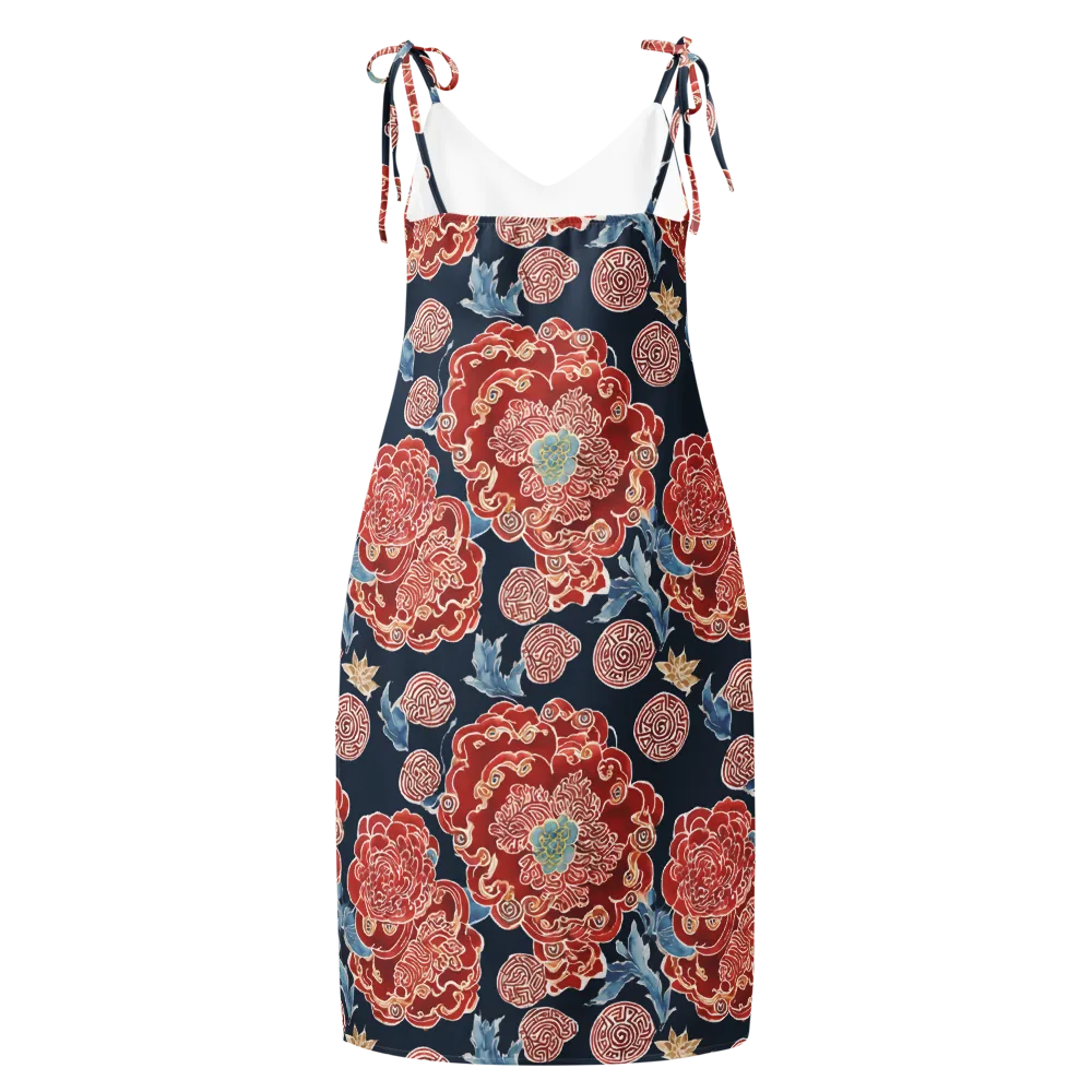 Crimson Labyrinth on Slip Dress — Back