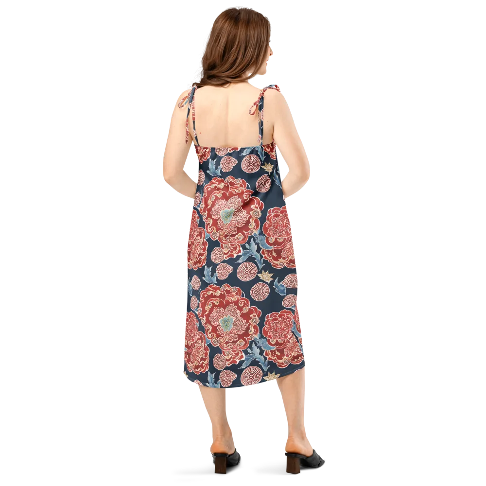 Crimson Labyrinth on Slip Dress — Back