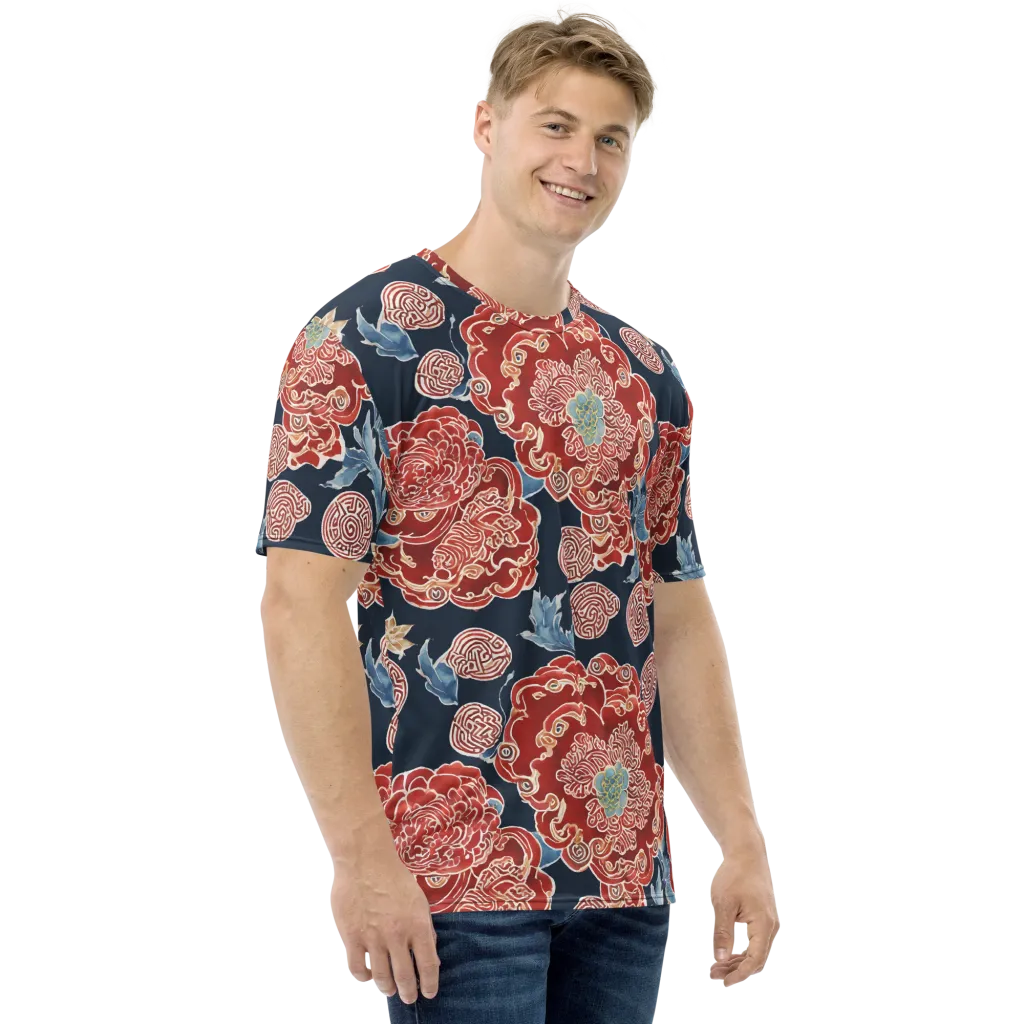 Crimson Labyrinth on Men's Crew Neck T-Shirt — Right