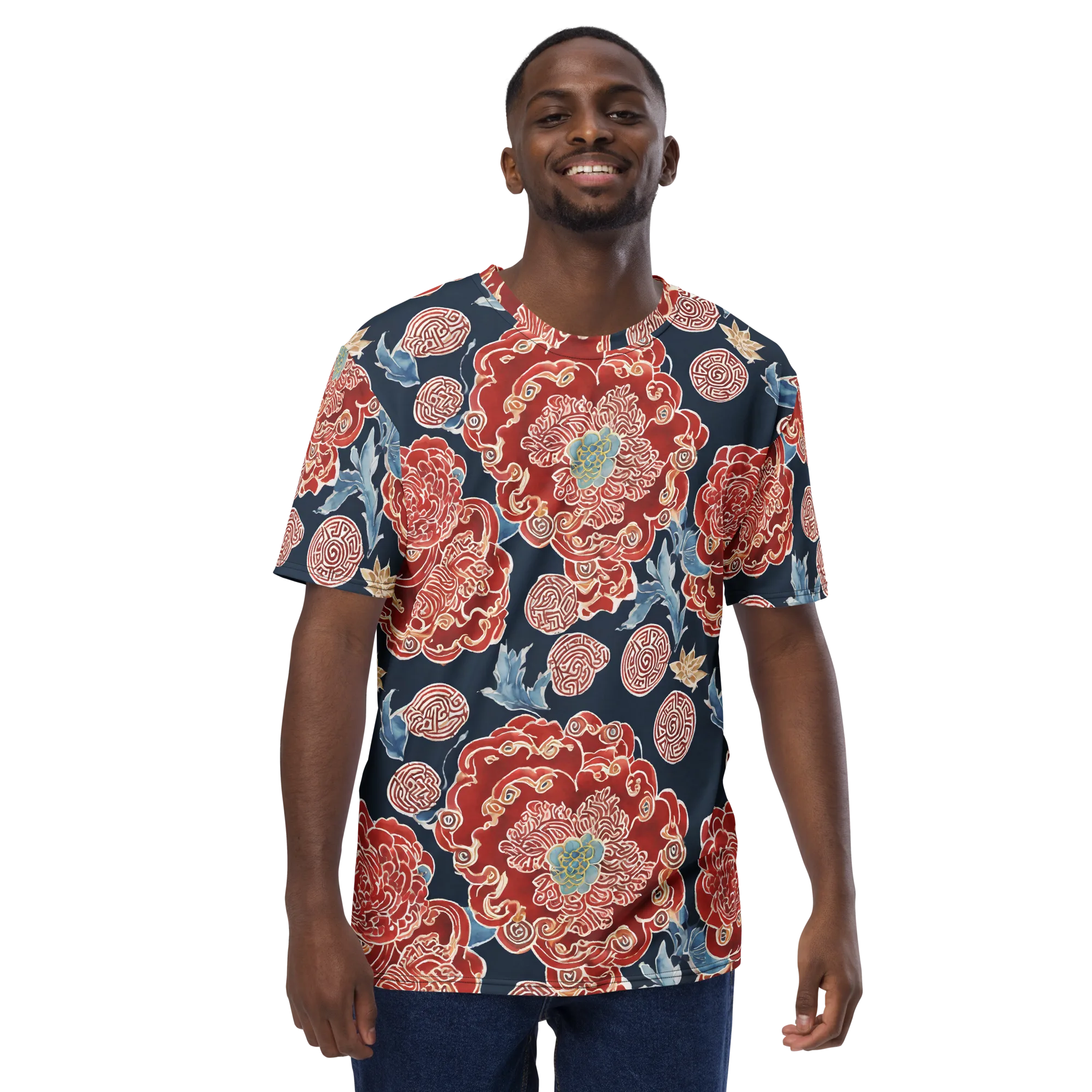 Crimson Labyrinth on Men's Crew Neck T-Shirt — Front