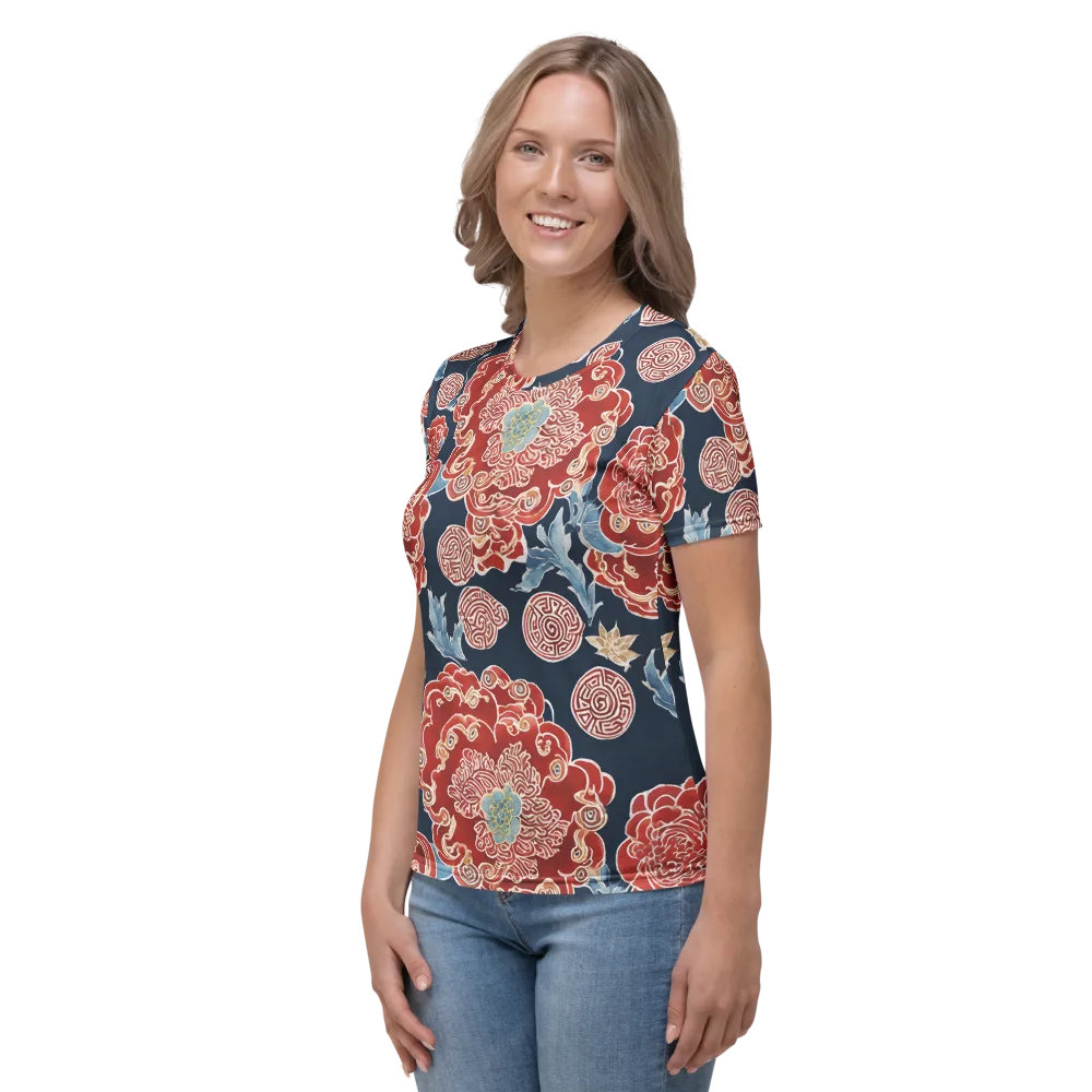 Crimson Labyrinth on Women's Crew Neck T-Shirt — Left