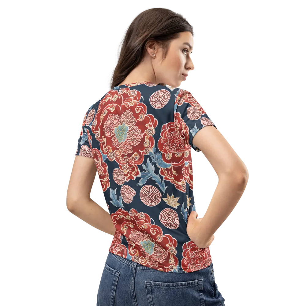 Crimson Labyrinth on Women's Crew Neck T-Shirt — Back