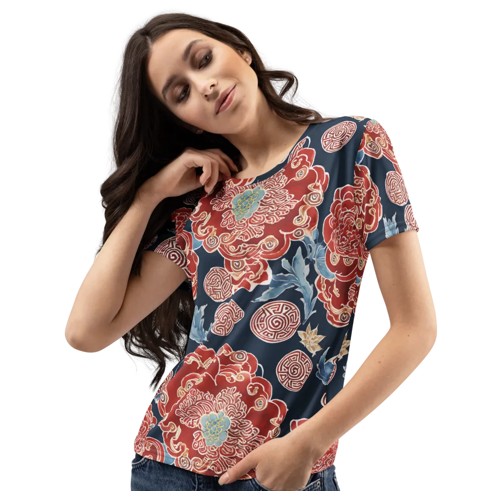 Crimson Labyrinth on Women's Crew Neck T-Shirt — Left Front