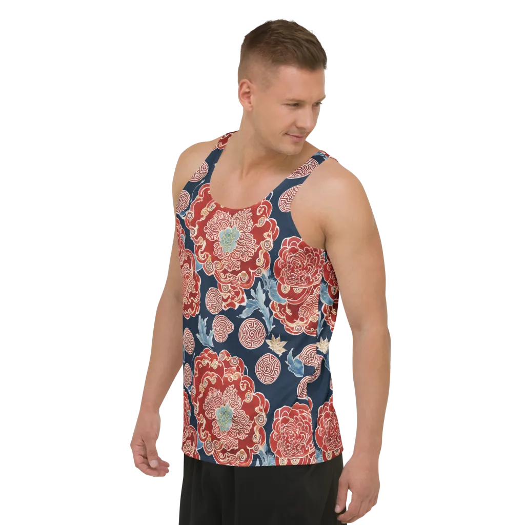 Crimson Labyrinth on Men's Tank Top — Left Front