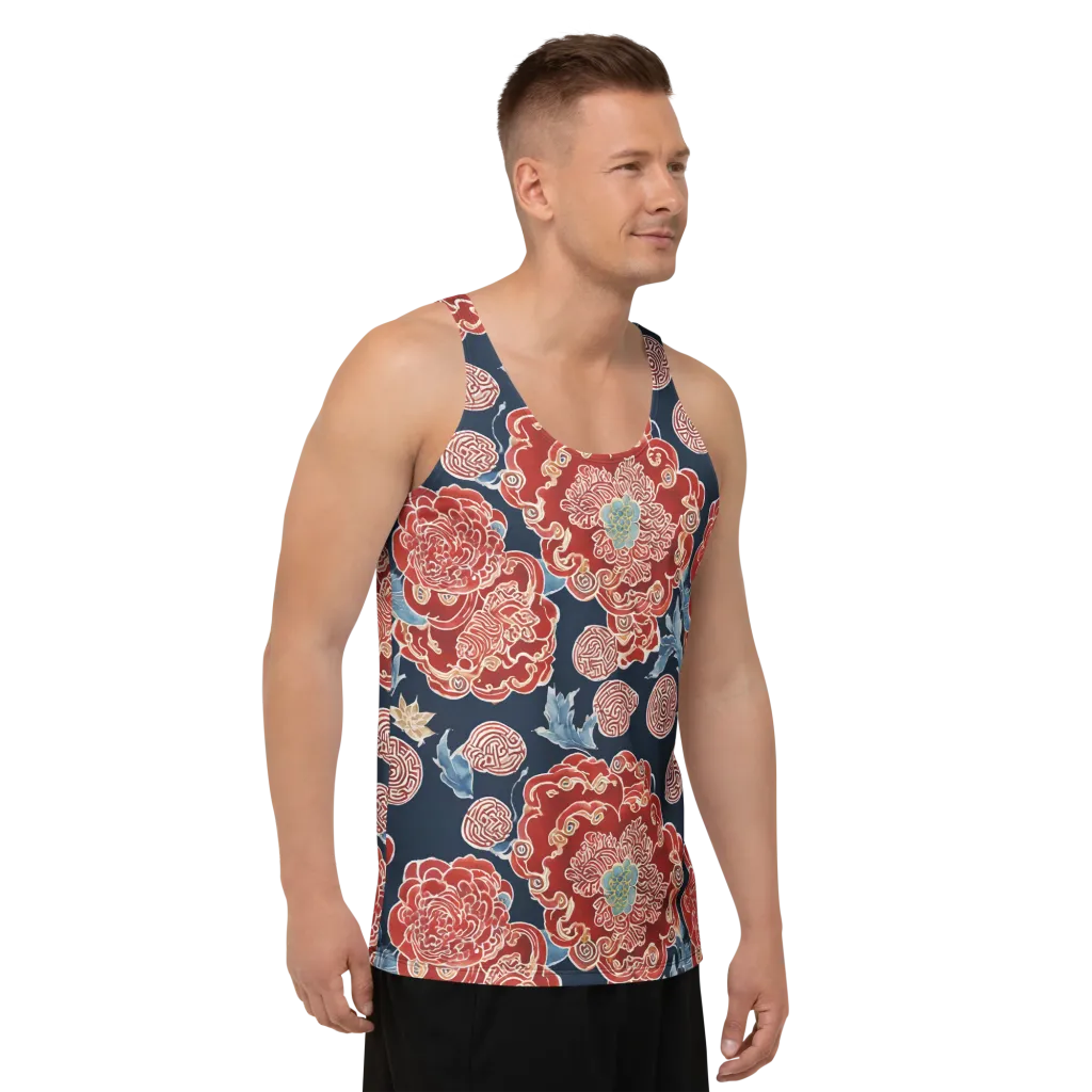 Crimson Labyrinth on Men's Tank Top — Right Front