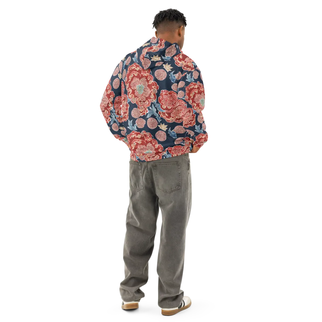 Crimson Labyrinth on Cotton Hoodie — Back