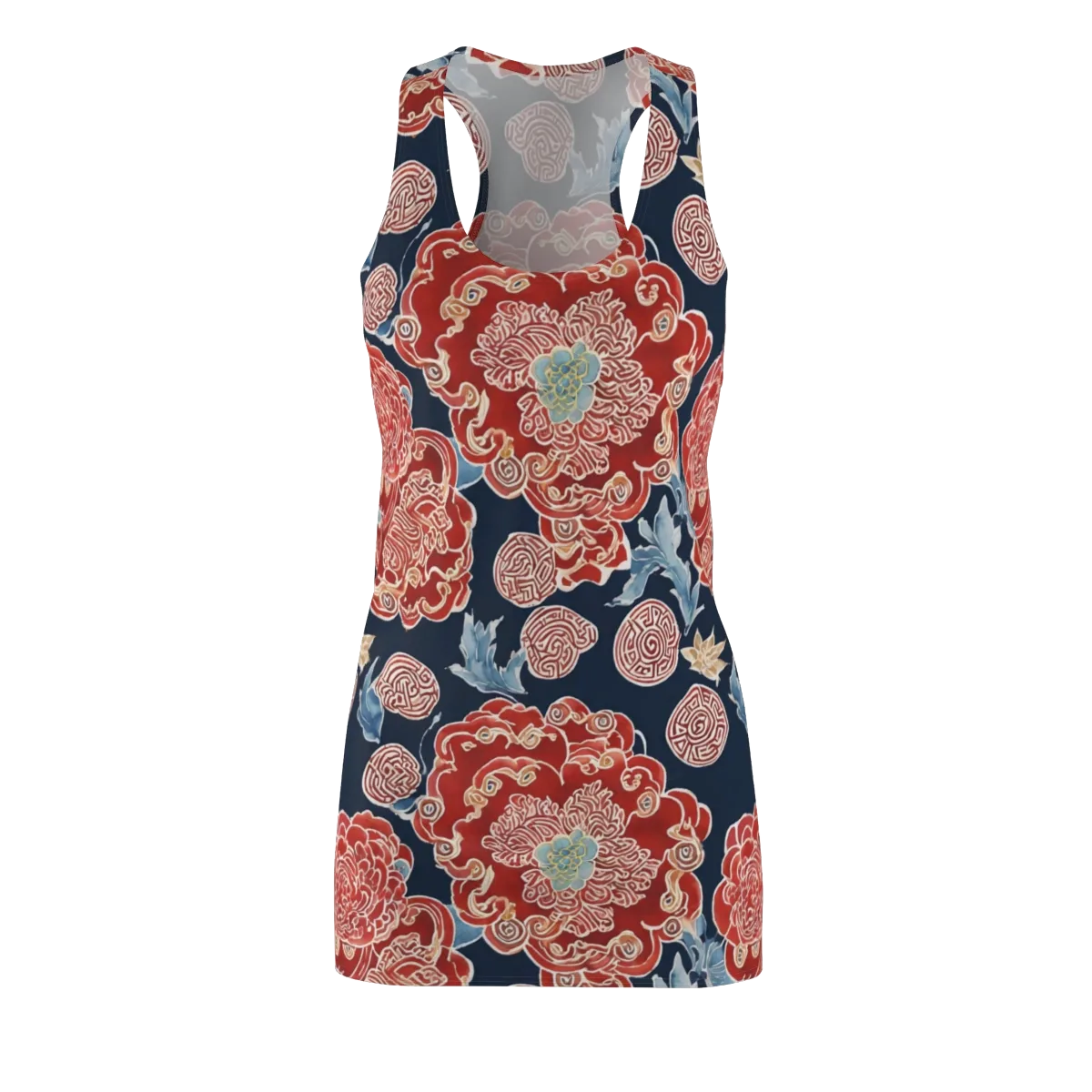 Crimson Labyrinth on Racerback Dress — Front