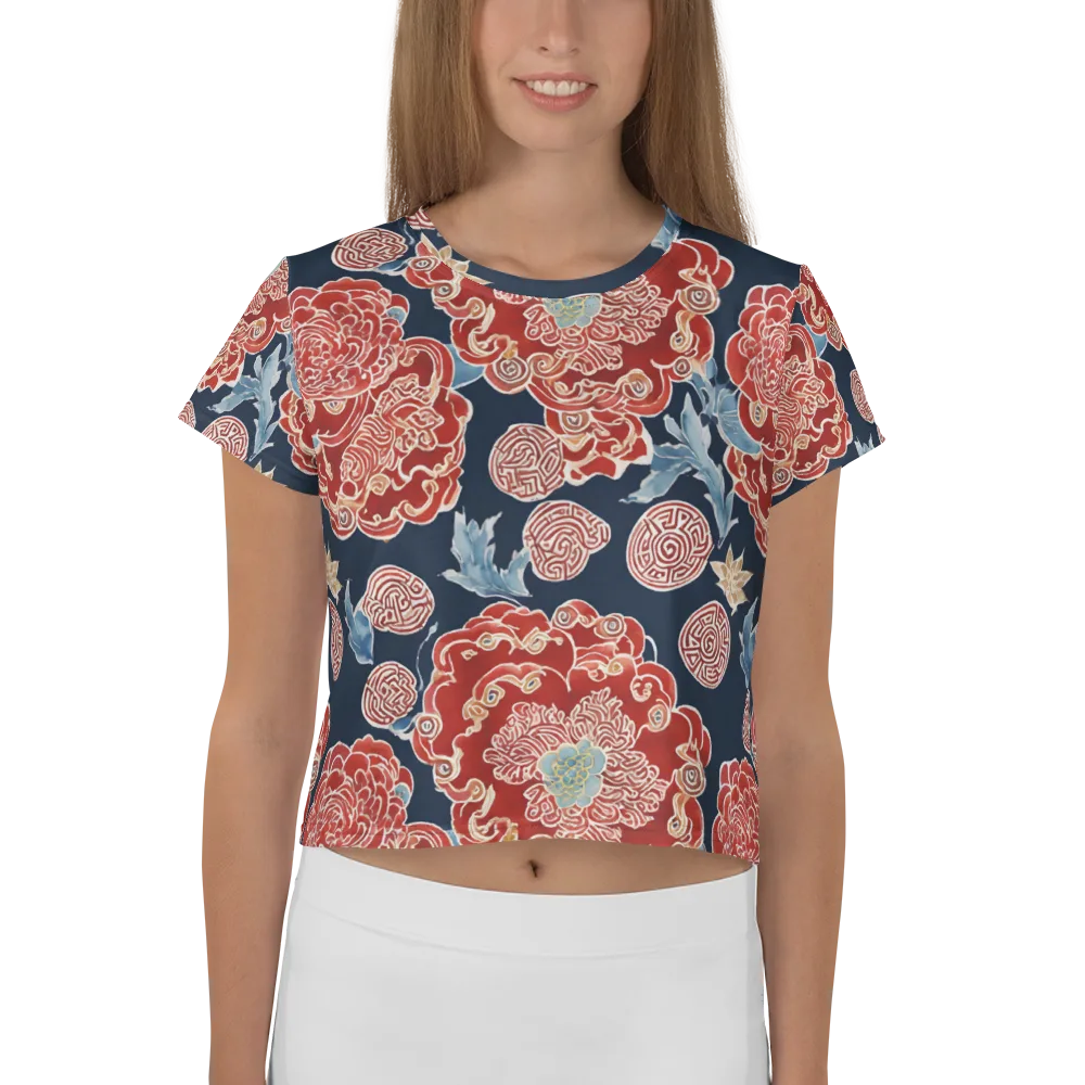 Crimson Labyrinth on Crop Tee — Front