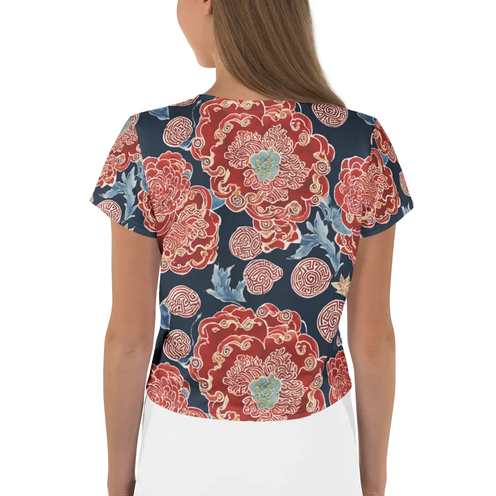 Crimson Labyrinth on Crop Tee — Back