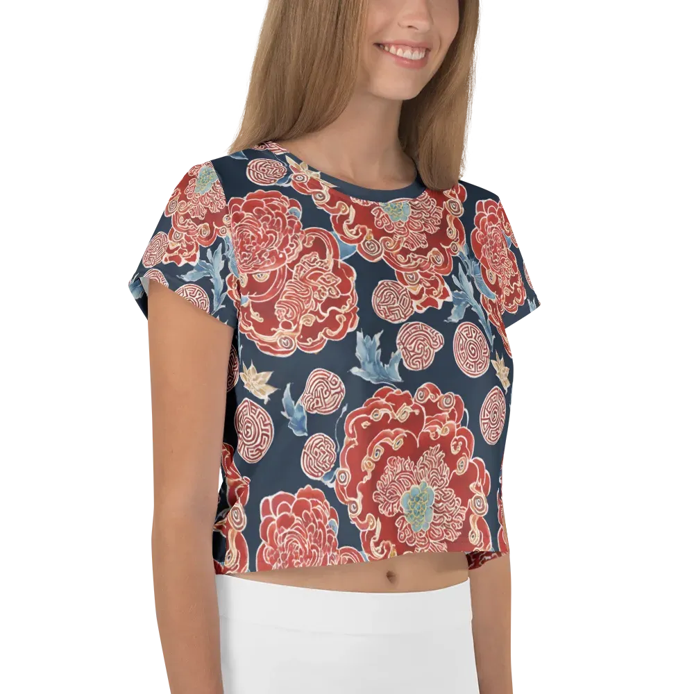 Crimson Labyrinth on Crop Tee — Right