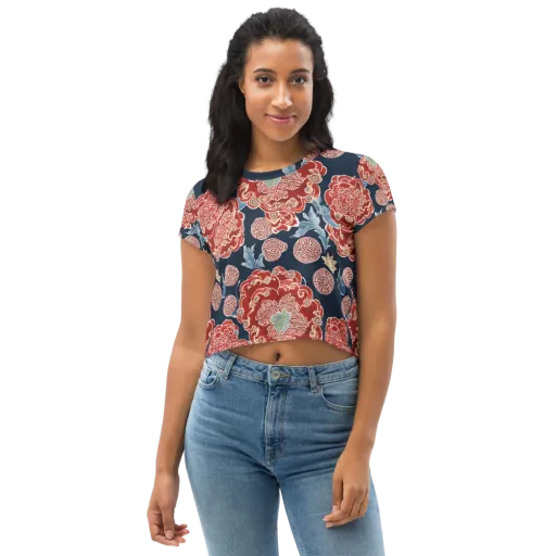 Crimson Labyrinth on a Crop Tee