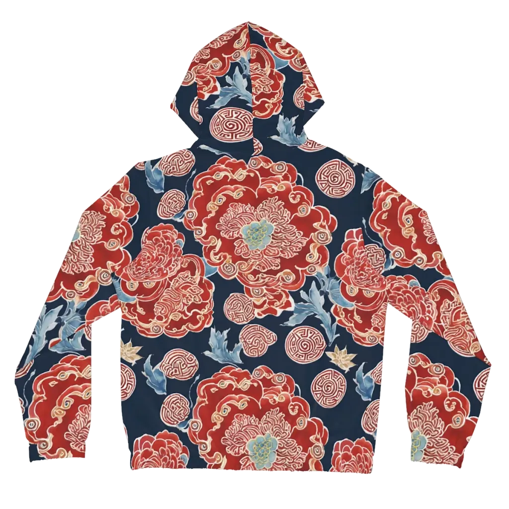 Crimson Labyrinth on Women's Full-Zip Hoodie — Back